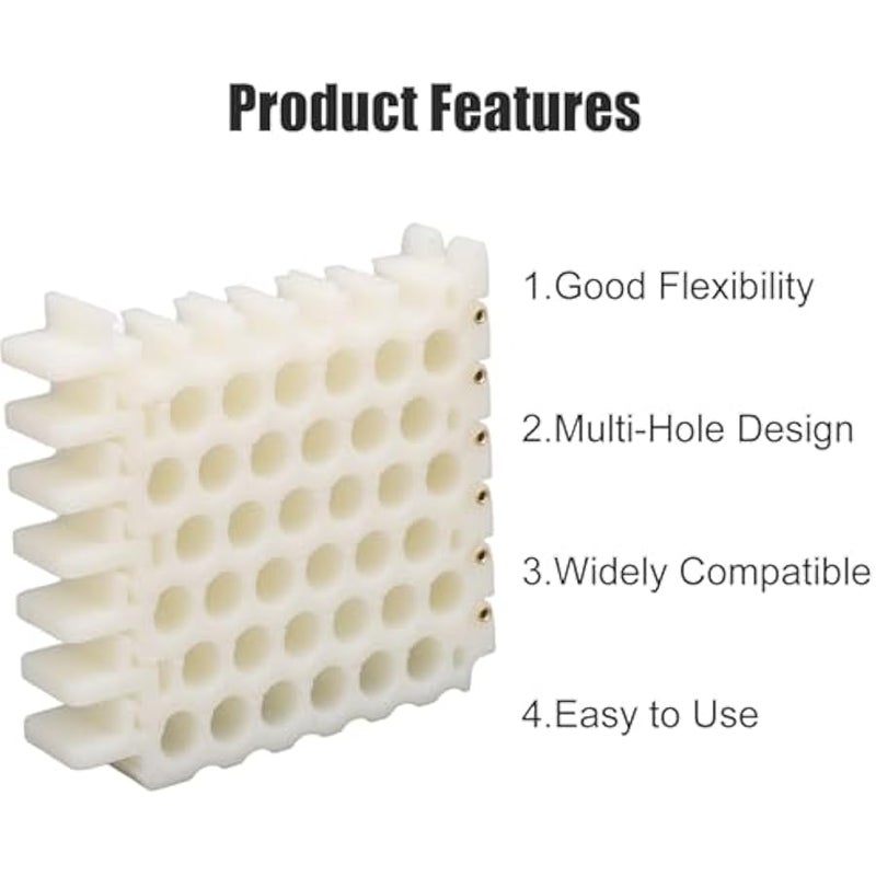 9mm/0.35in Network Cable Comb Organizer Panel - 6x4 Holes for CAT5/6/7/8 Ethernet Cord Management, Data Center Server Rack Wire Dresser Bundler Tool(6x4 Holes) - Image 3